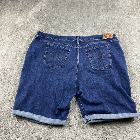 Levis Classic Bermuda Jean Shorts Womens 24W Blue Cuffed‎ Denim - Picture 13 of 16